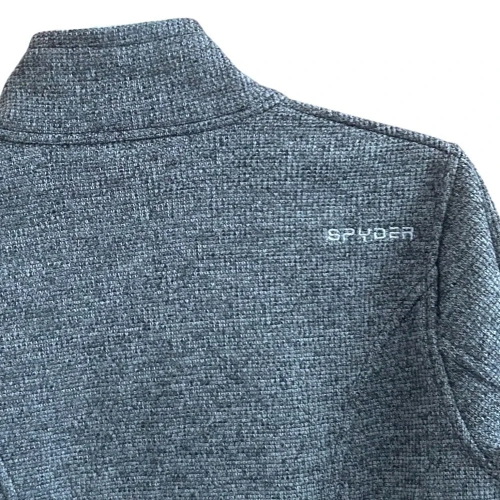 Spyder Women's Fleece Jacket Full‎ Zip Gray Heathered Mock Neck Size S